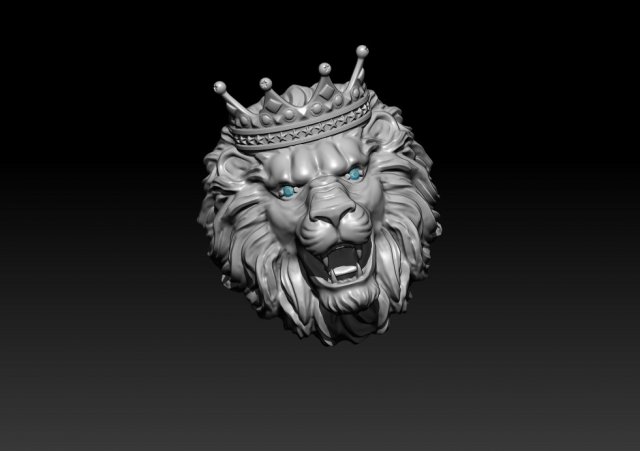 lion crown ring eye gem 3D in 3DExport