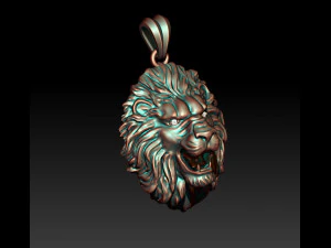 Lion pendant eye gem 3D Print Model