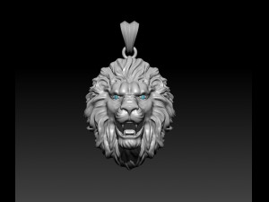Lion pendant eye gem 3D Print Model
