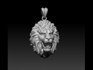 Lion pendant eye gem 3D Print Model
