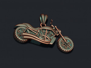 Motorcycle pendant basrelief 3D Print Model