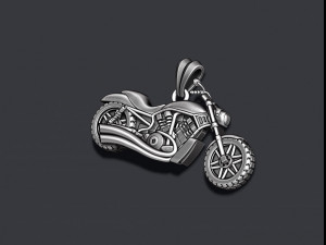 Motorcycle pendant basrelief 3D Print Model
