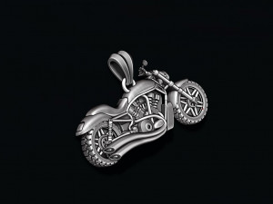 Motorcycle pendant basrelief 3D Print Model