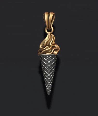 Ice cream pendant 3d 3d print model 3D Print Model .c4d .max .obj .3ds .fbx .stl .blend 