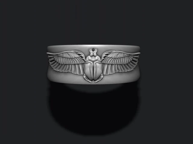 Egyptian scarab ring 3D Print Model .c4d .max .obj .3ds .fbx .stl .blend 