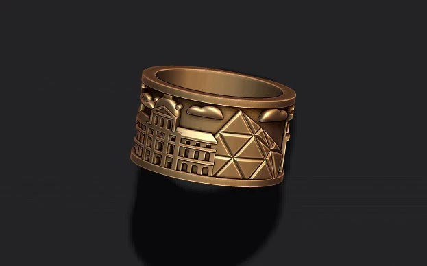 France ring 3D Print Model .c4d .max .obj .3ds .fbx .stl .blend 