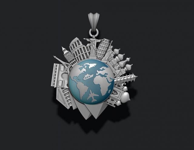 Traveller travel pendant 3Dプリントモデル .c4d .max .obj .3ds .fbx .stl .blend 