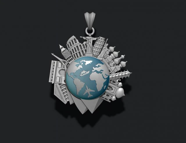 Traveller travel pendant 3D Print Model .c4d .max .obj .3ds .fbx .stl .blend 