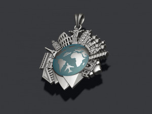 Traveller travel pendant 3Dプリントモデル
