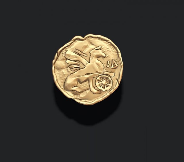 Old coin v6 3D Print Model .c4d .max .obj .3ds .fbx .stl .blend 