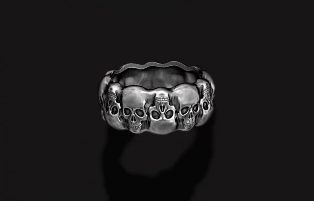 Anel de caveira Modelo de Impressão 3D .c4d .max .obj .3ds .fbx .stl .blend 