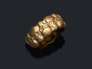 Anel de caveira Modelo de Impressão 3D