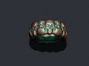 Anel de caveira Modelo de Impressão 3D