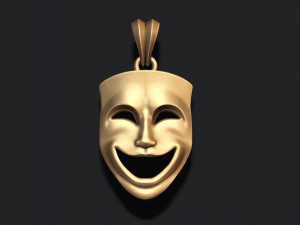 Comedy mask pendant 3D Print Model