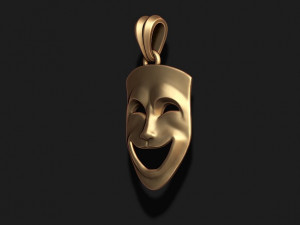Comedy mask pendant 3D Print Model
