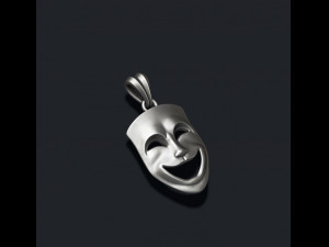 Comedy mask pendant 3D Print Model