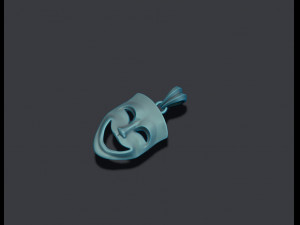 Comedy mask pendant 3D Print Model