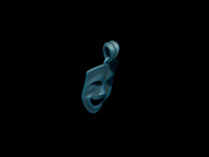 Comedy mask pendant 3D Print Model
