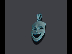 Comedy mask pendant 3D Print Model