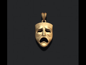 Tragedy mask pendant 3D Print Model