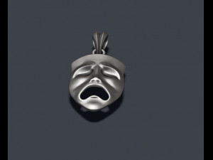 Tragedy mask pendant Modello di stampa 3D