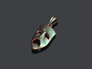 Tragedy mask pendant 3D Print Model