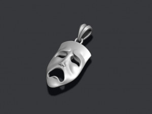 Tragedy mask pendant Modello di stampa 3D