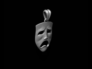 Tragedy mask pendant Modello di stampa 3D