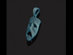 Tragedy mask pendant Modello di stampa 3D