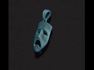 Tragedy mask pendant 3D Print Model