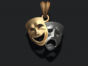 Comedy and tragedy masks pendant 3D Print Model