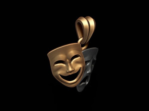 Comedy and tragedy masks pendant 3D Print Model