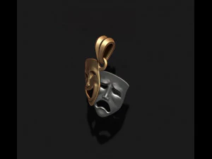 Comedy and tragedy masks pendant 3D Print Model