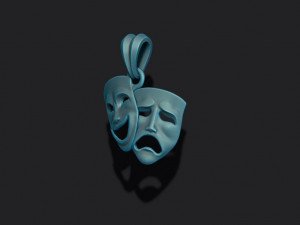 Comedy and tragedy masks pendant 3D Print Model
