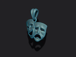 Comedy and tragedy masks pendant 3D Print Model