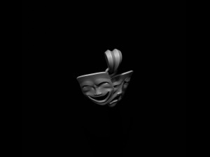 Comedy and tragedy masks pendant 3D Print Model
