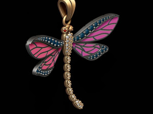 Dragonfly pendant with gems 3D 프린트 모델