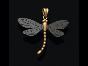 Dragonfly pendant with gems 3D 프린트 모델