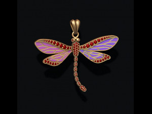 Dragonfly pendant with gems 3D 프린트 모델