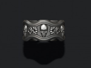 Skull ring Model Cetak 3D