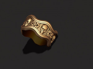 Skull ring 3D Baskı Modeli