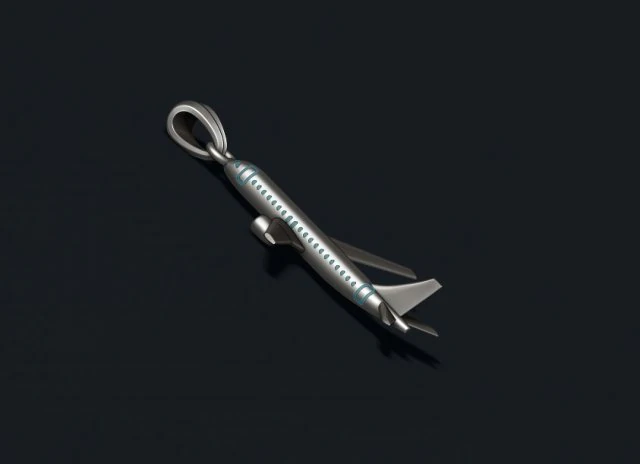 Airplane pendant 3D Print Model .c4d .max .obj .3ds .fbx .stl .blend 