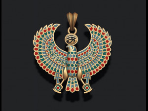 Egyptian Horus Falcon God enamel pendant 3D Print Model
