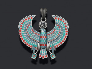 Egyptian Horus Falcon God enamel pendant 3D Print Model