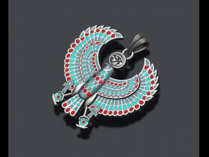 Egyptian Horus Falcon God enamel pendant 3D Print Model