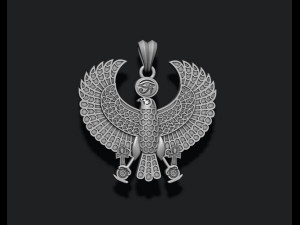 Egyptian Horus Falcon God enamel pendant 3D Print Model