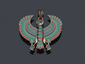 Egyptian Horus Falcon God enamel pendant 3D Print Model