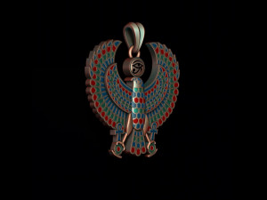 Egyptian Horus Falcon God enamel pendant 3D Print Model