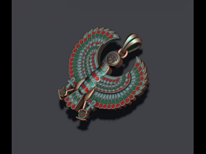 Egyptian Horus Falcon God enamel pendant 3D Print Model