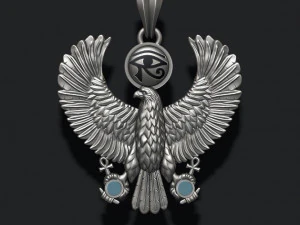 Egyptian Horus Falcon God pendant realistic 3D Print Model